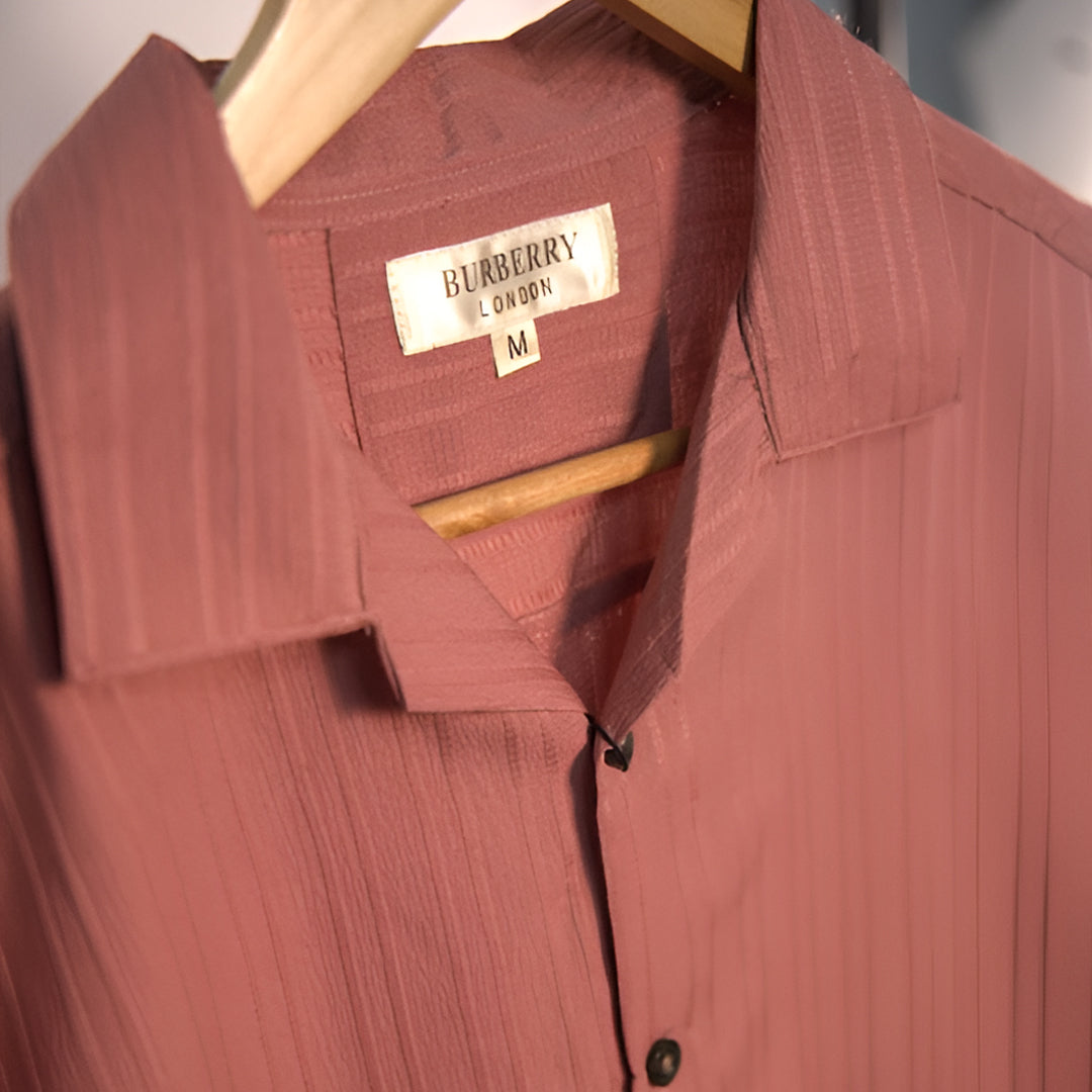 Premium Men's Cuban Collar Shirt| Rose Pink |Summer Friendly