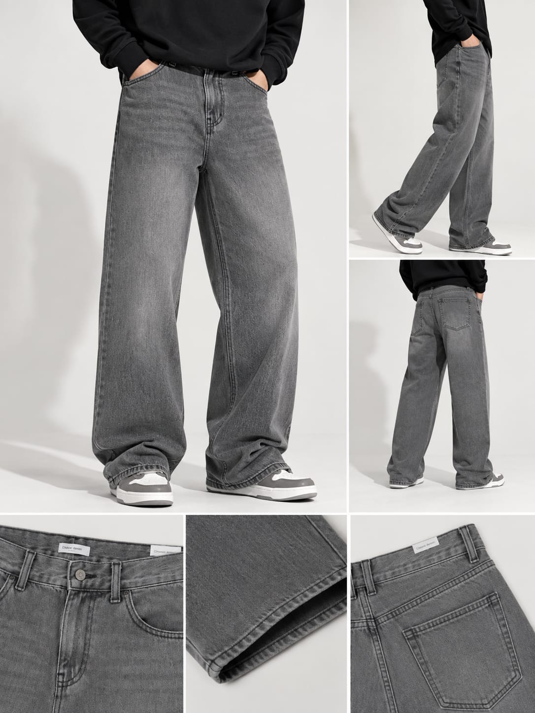 Men's Premium Baggy Denim Jeans | Ash Color |
