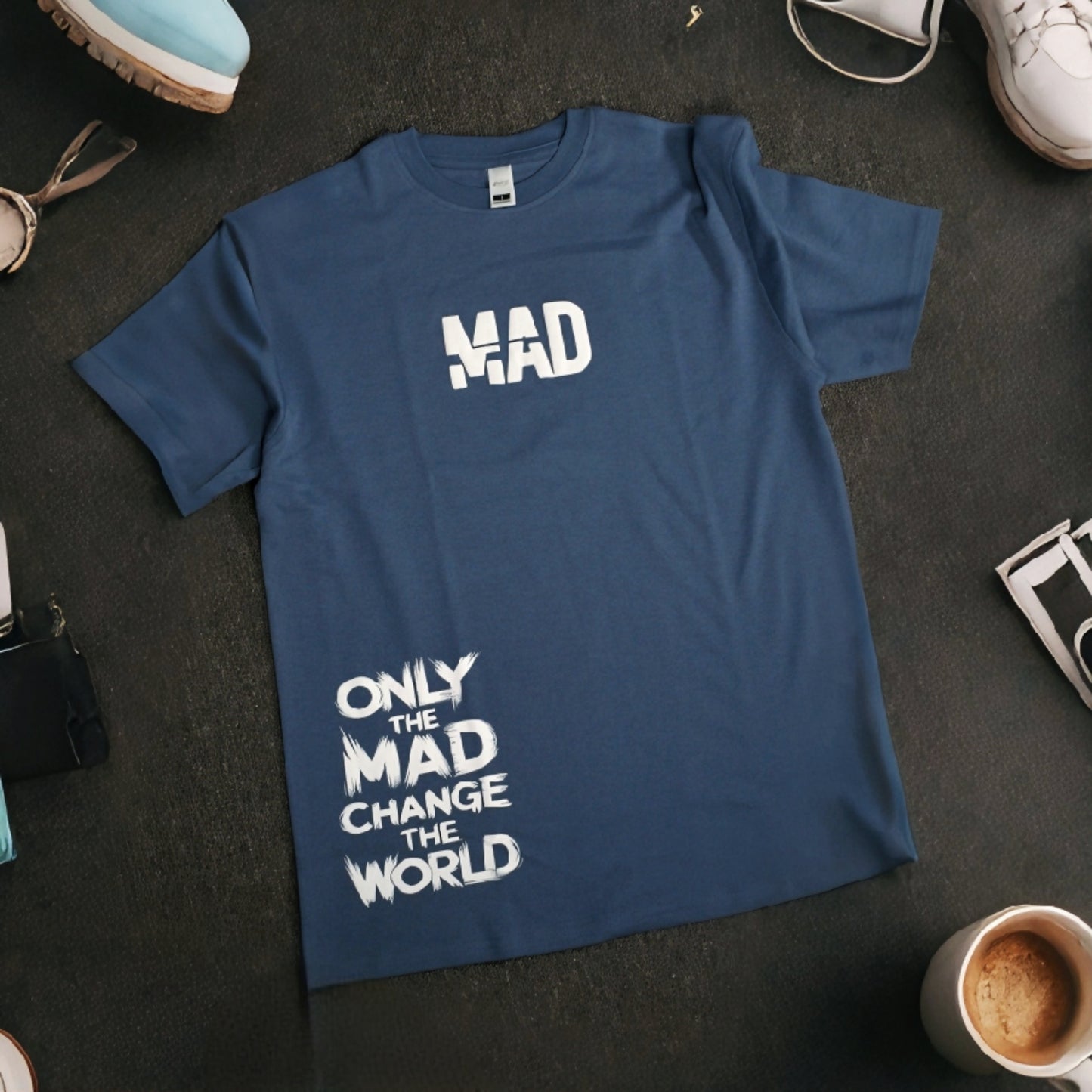 MAD| Super Soft Premium Drop Shoulder T-Shirt| Slate Gray Color