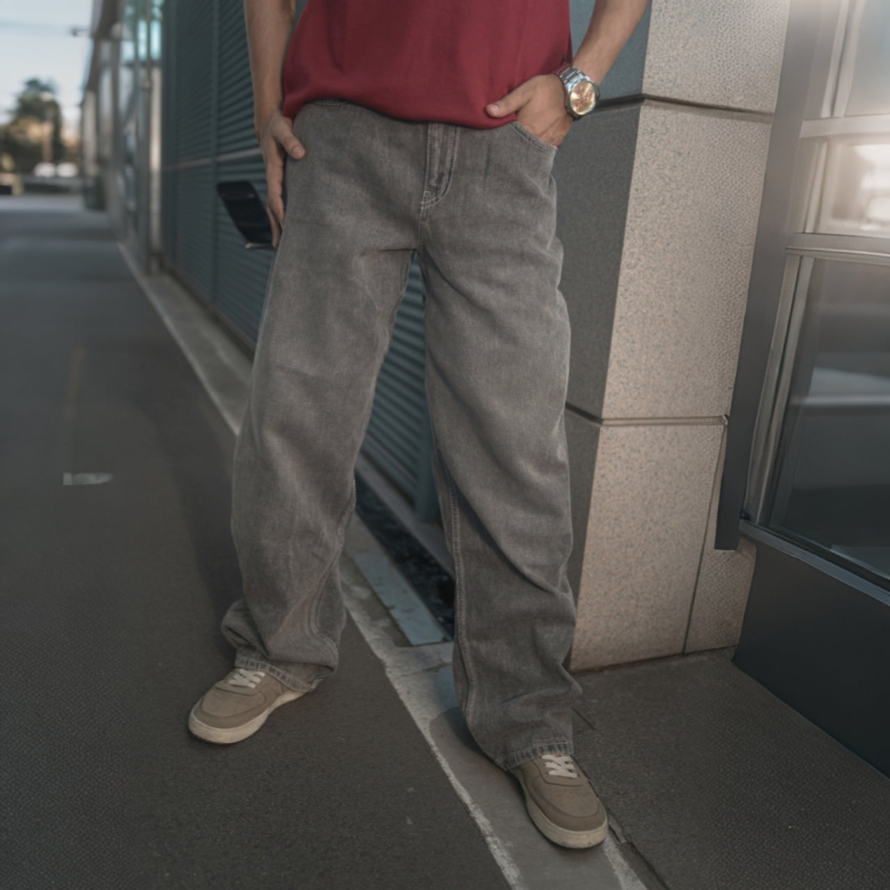 Men's Baggy Denim Jeans | Deep Ash Color | Premium Denim Jeans