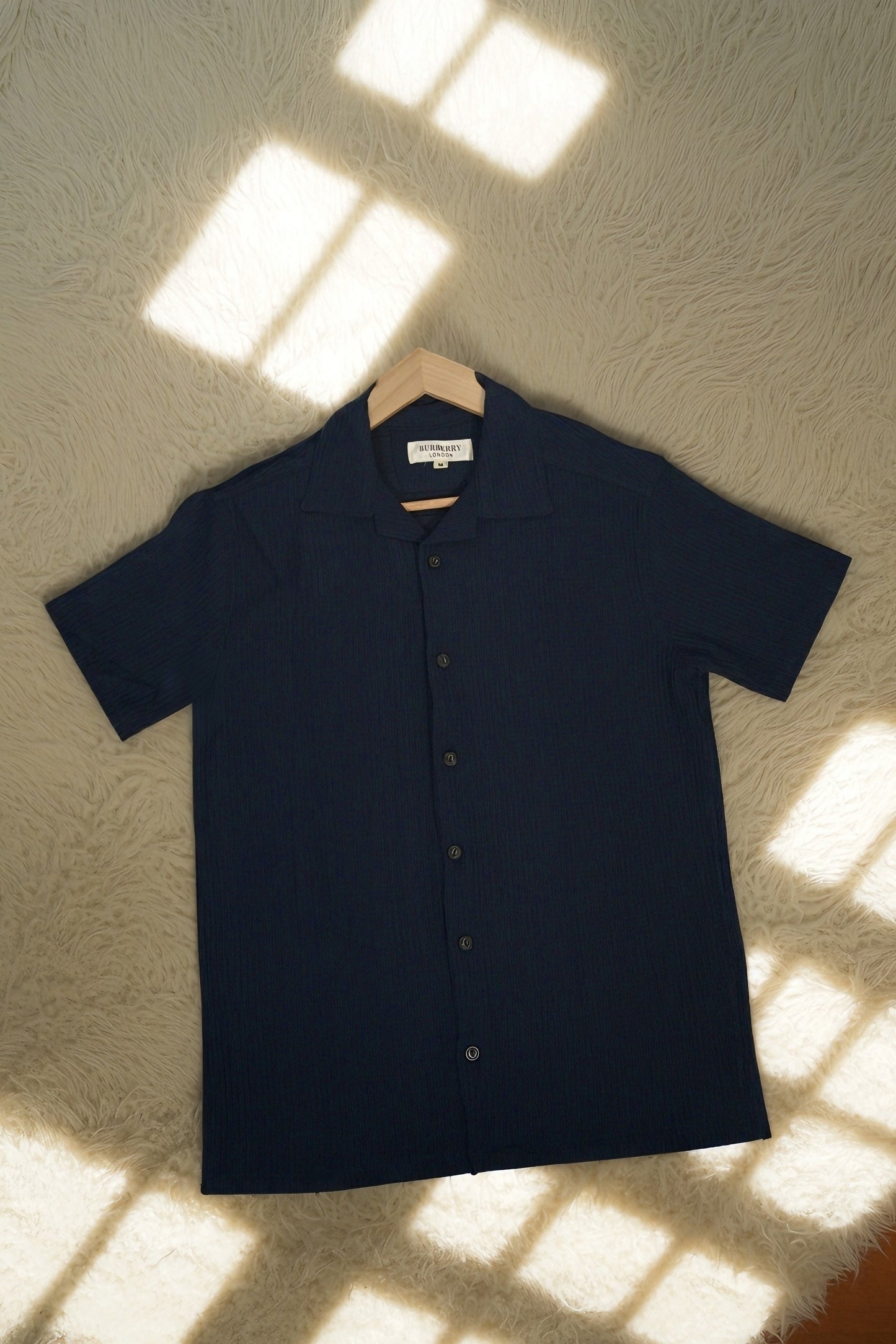 Men's Cuban Collar Shirt – Premium | Dark Navy Blue | Summer Friendly Shirt