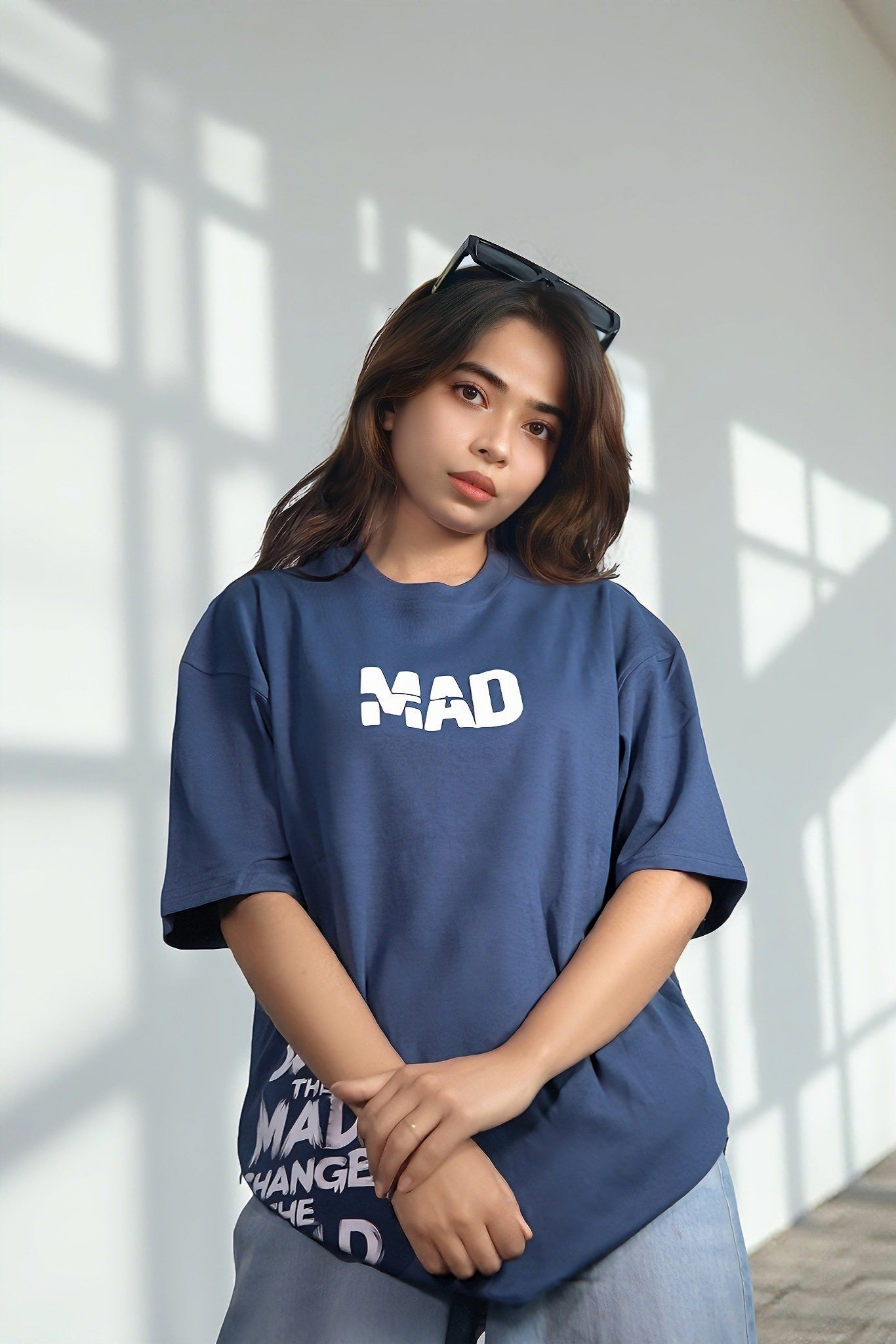 MAD| Super Soft Premium Drop Shoulder T-Shirt| Slate Gray Color