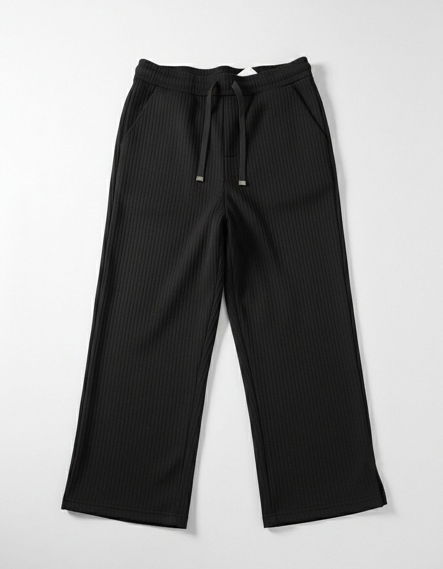 Low Cut Solid Baggy Pants| Black Color
