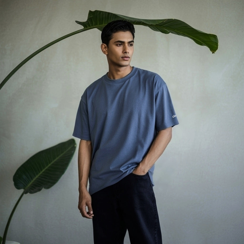 Premium Drop Shoulder T-Shirt | Slate Gray Color | Unisex