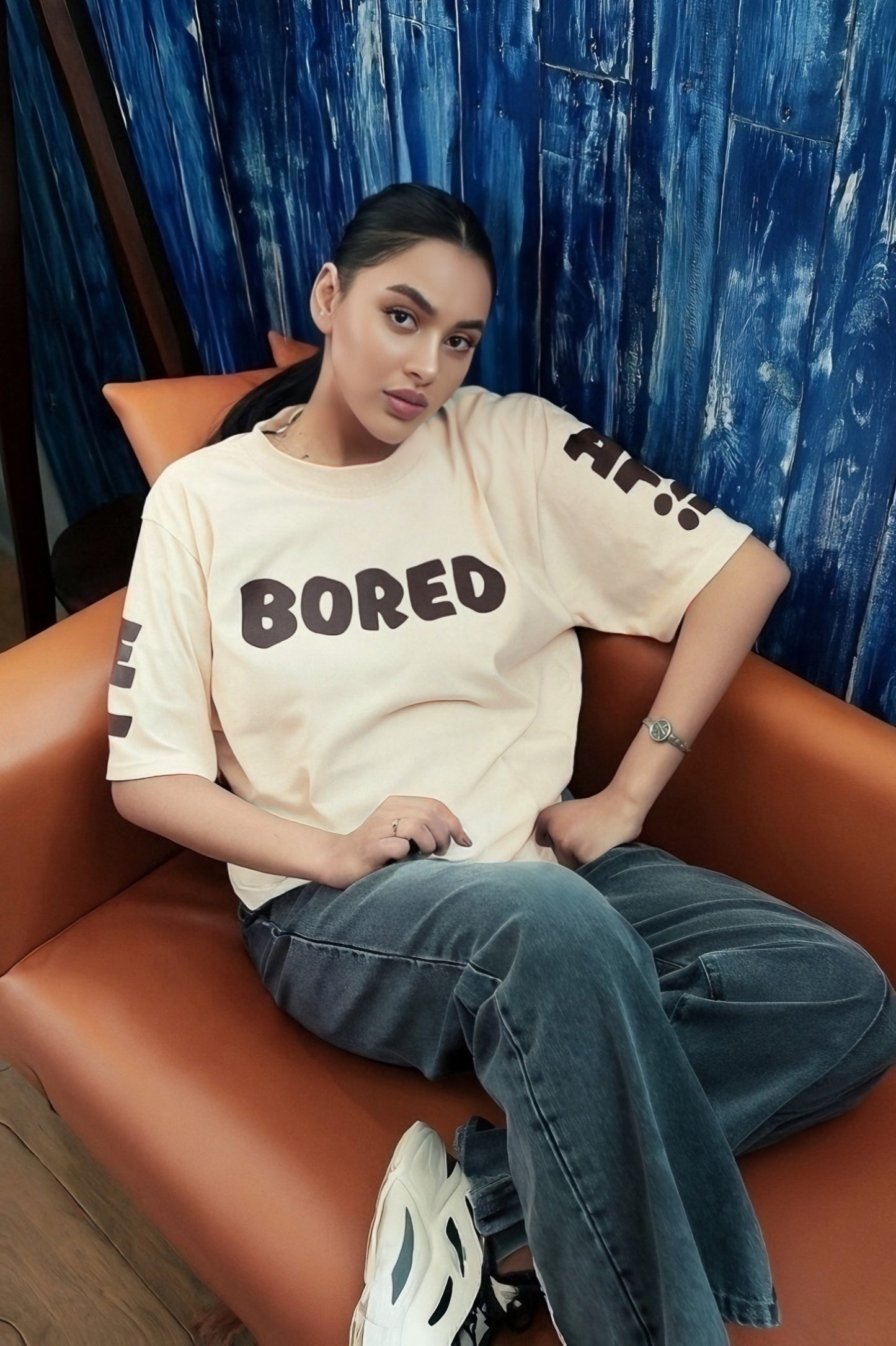 I'M BORED| Cream Beige Color| Premium Regular Relaxed Fit T-Shirt | Unisex |