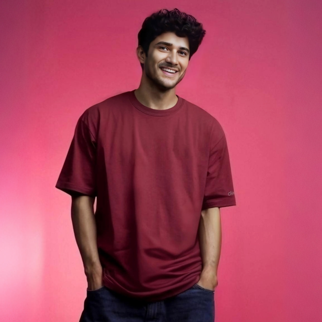 Premium Drop Shoulder T-Shirt | Maroon Color | Unisex