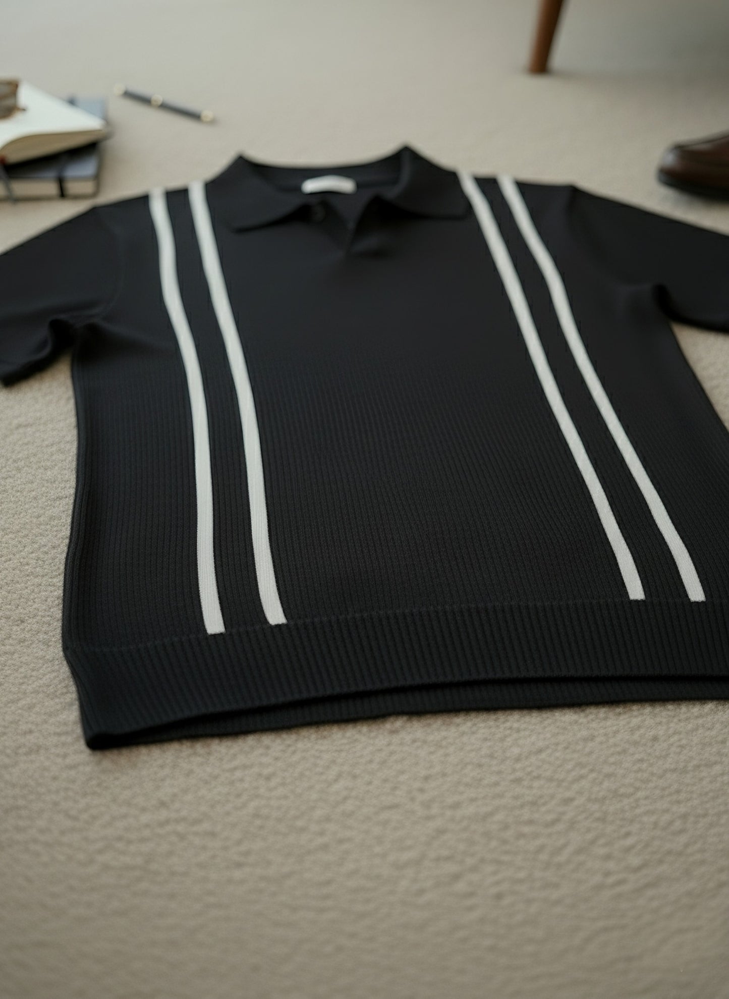 Old Money Polo T-Shirt | Black Color ♠️