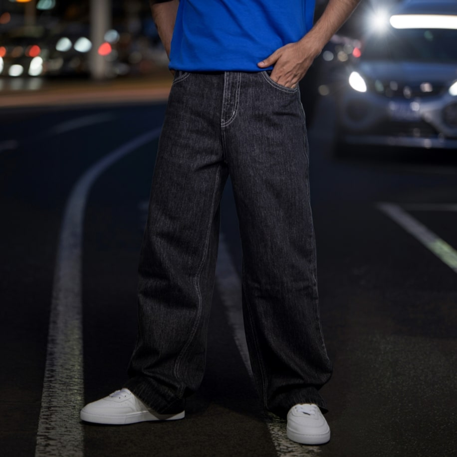 Men's Baggy Denim Jeans | Black Color | Premium Denim Jeans