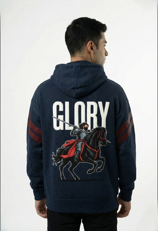 WARRIOR — Limited Edition Navy Blue Hoodie | Drop Shoulder Hoodie | Winter Collection