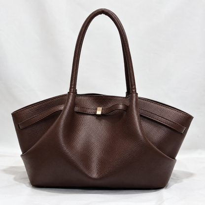 Persaman New York Abella Leather Tote Bag (Deep Brown)