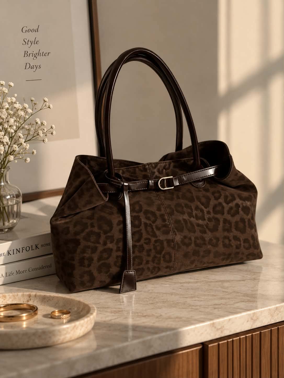Brown Leopard Print Tote Bag – Timeless Elegance
