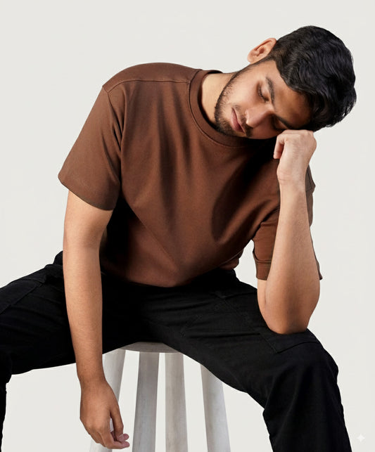 Premium Regular Relaxed Fit T-Shirt | Brown Color| Unisex |