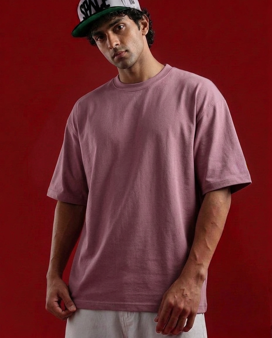 Solid - Drop Shoulder  T-Shirt | Dusty Pink Color | Unisex