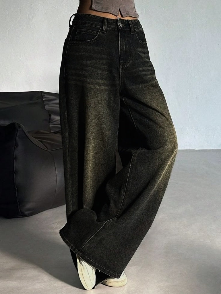 Midnight High-Waist Baggy Denim