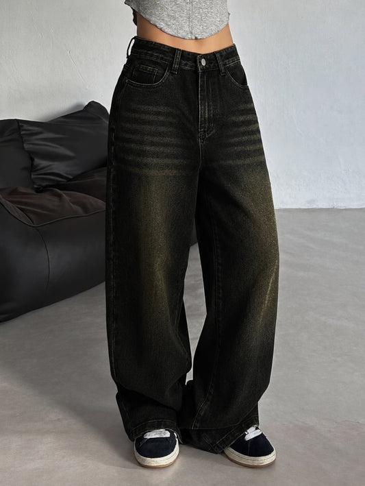 Midnight High-Waist Baggy Denim