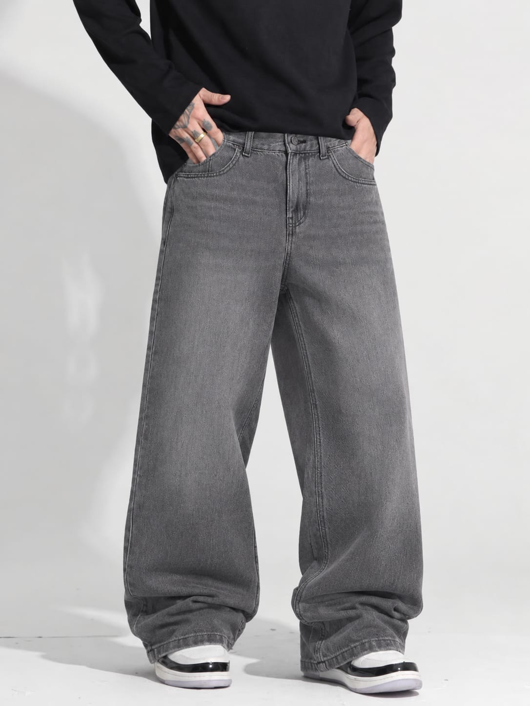 Men's Premium Baggy Denim Jeans |  Ash Color |