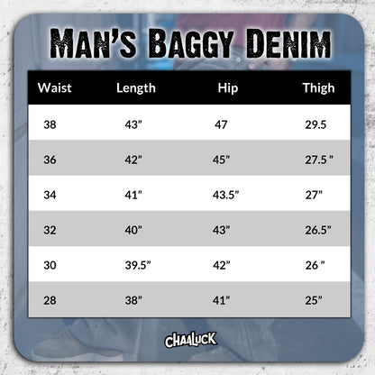 Men's Baggy Denim Jeans |Black color | Premium Denim Jeans