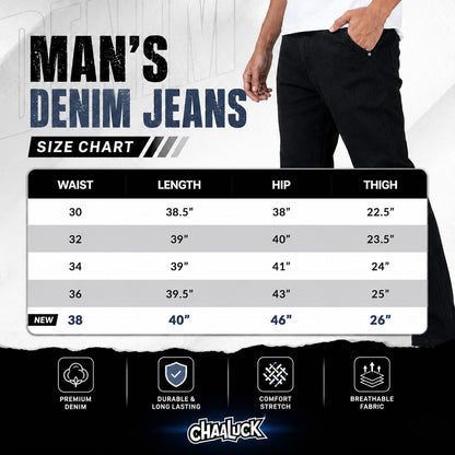 Premium Denim Jeans Straight| Color Black|