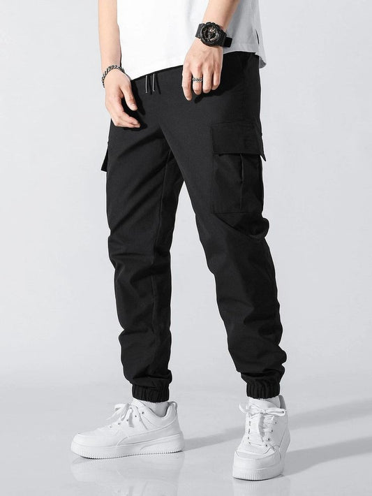 Premium Cargo Jogger Black Pants for Men