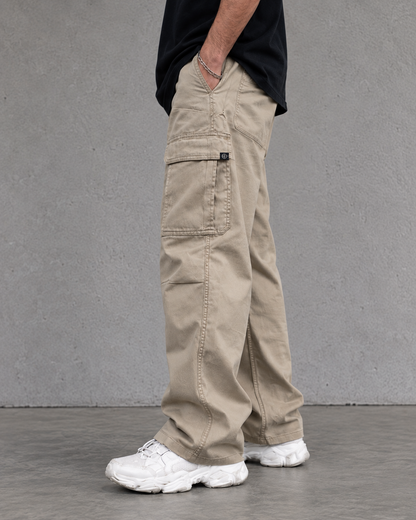 Essential Wide-Leg Cargo – Light Brown