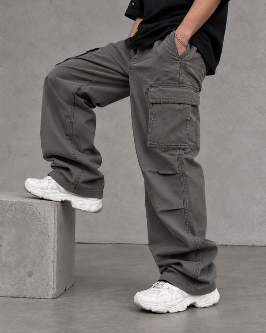 Semi Baggy Cargo Pants – Deep Gray