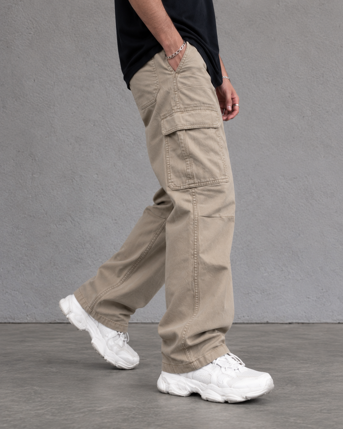 Essential Wide-Leg Cargo – Light Brown