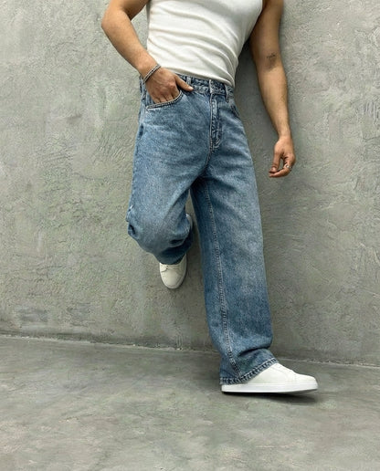 Men's Baggy Denim Jeans | Light Blue Color | Premium Denim Jeans