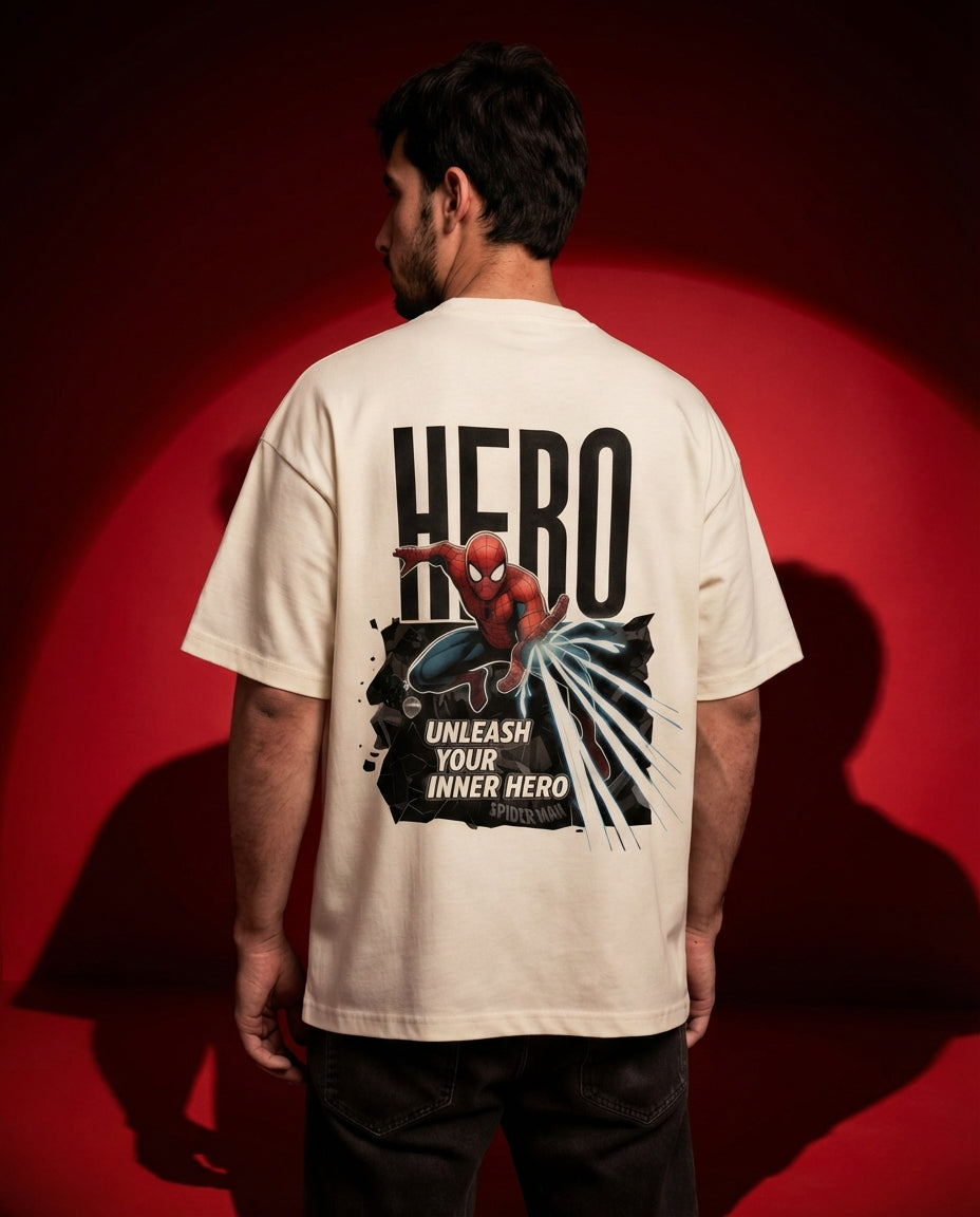 HERO| Cream Color | Super Soft Premium Drop Shoulder T-Shirt