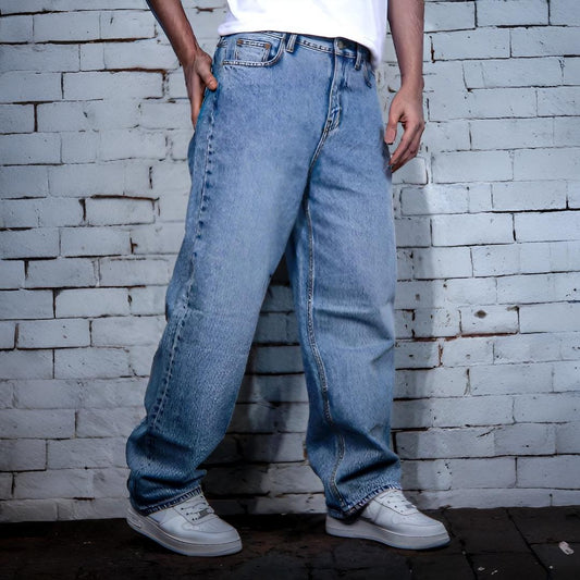 Men's Baggy Denim Jeans | Light Blue Color | Premium Denim Jeans