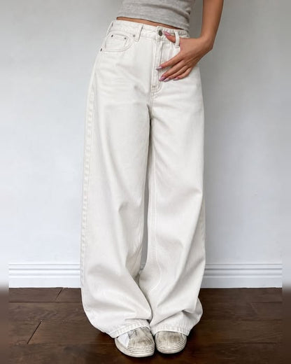 Premium Unisex Baggy Denim Jeans | Lightweight | White