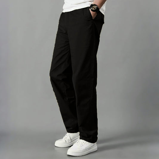 Men Smart Relaxed Fit Cotton Chinos | Black | Limited Edition