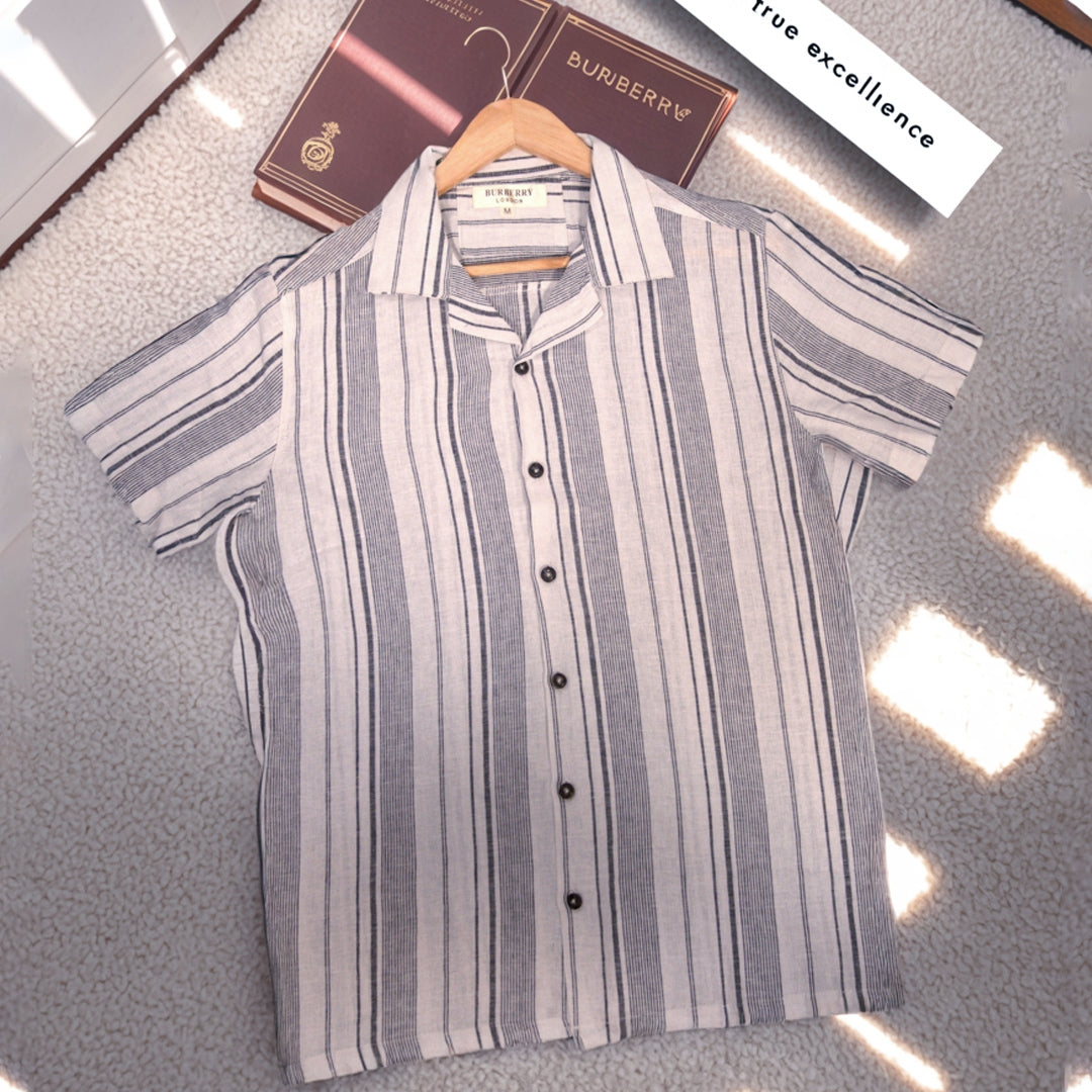Premium Men's Cuban Collar Shirt – white | Summer Friendly