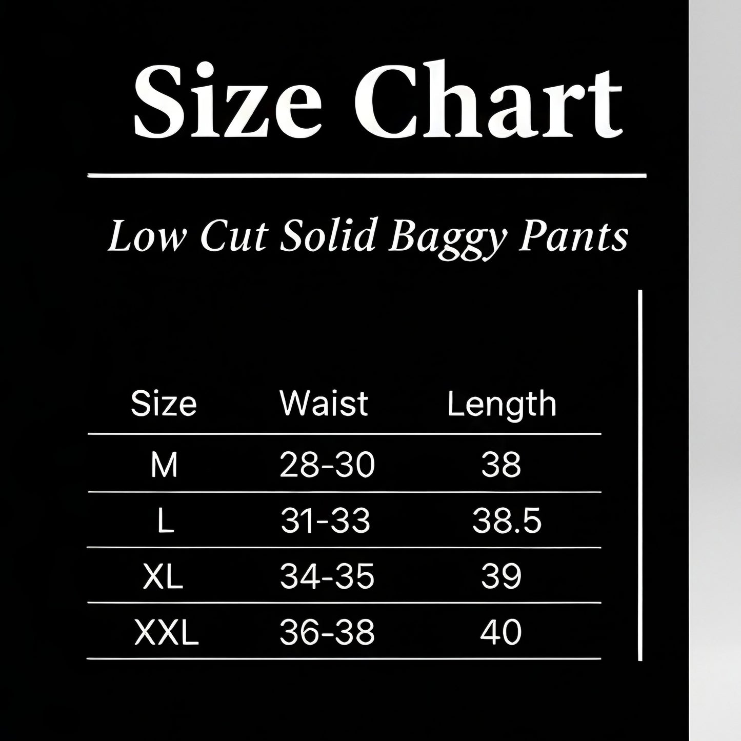 Low Cut Solid Baggy Pants| Black Color