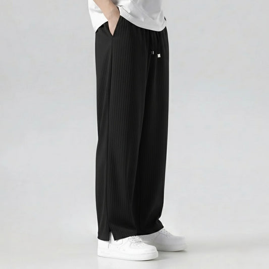 Low Cut Solid Baggy Pants| Black Color