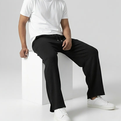 Low Cut Solid Baggy Pants| Black Color