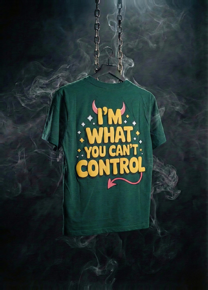 I'M WHAT YOU CAN'T CONTROL| Bottle Green|  Premium Regular Relaxed Fit T-Shirt | Unisex |