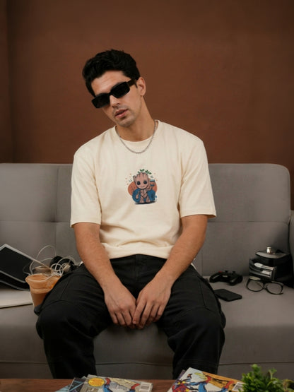 Positivity | Beige |  Premium Regular Relaxed Fit T-Shirt | Unisex |