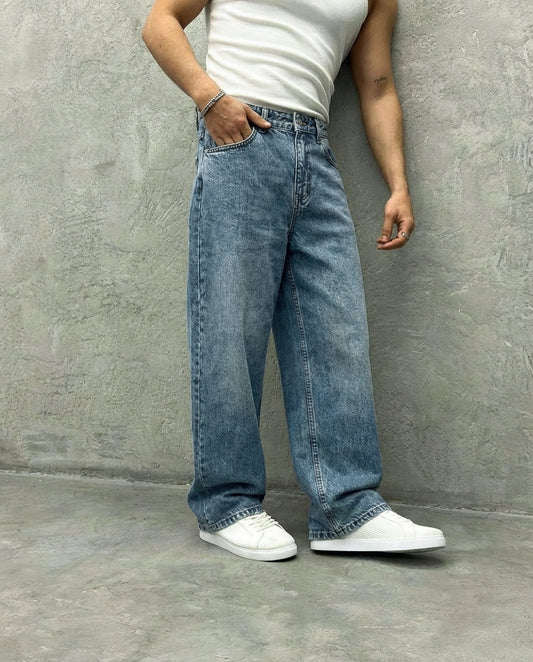 Men's Baggy Denim Jeans | Light Blue Color | Premium Denim Jeans