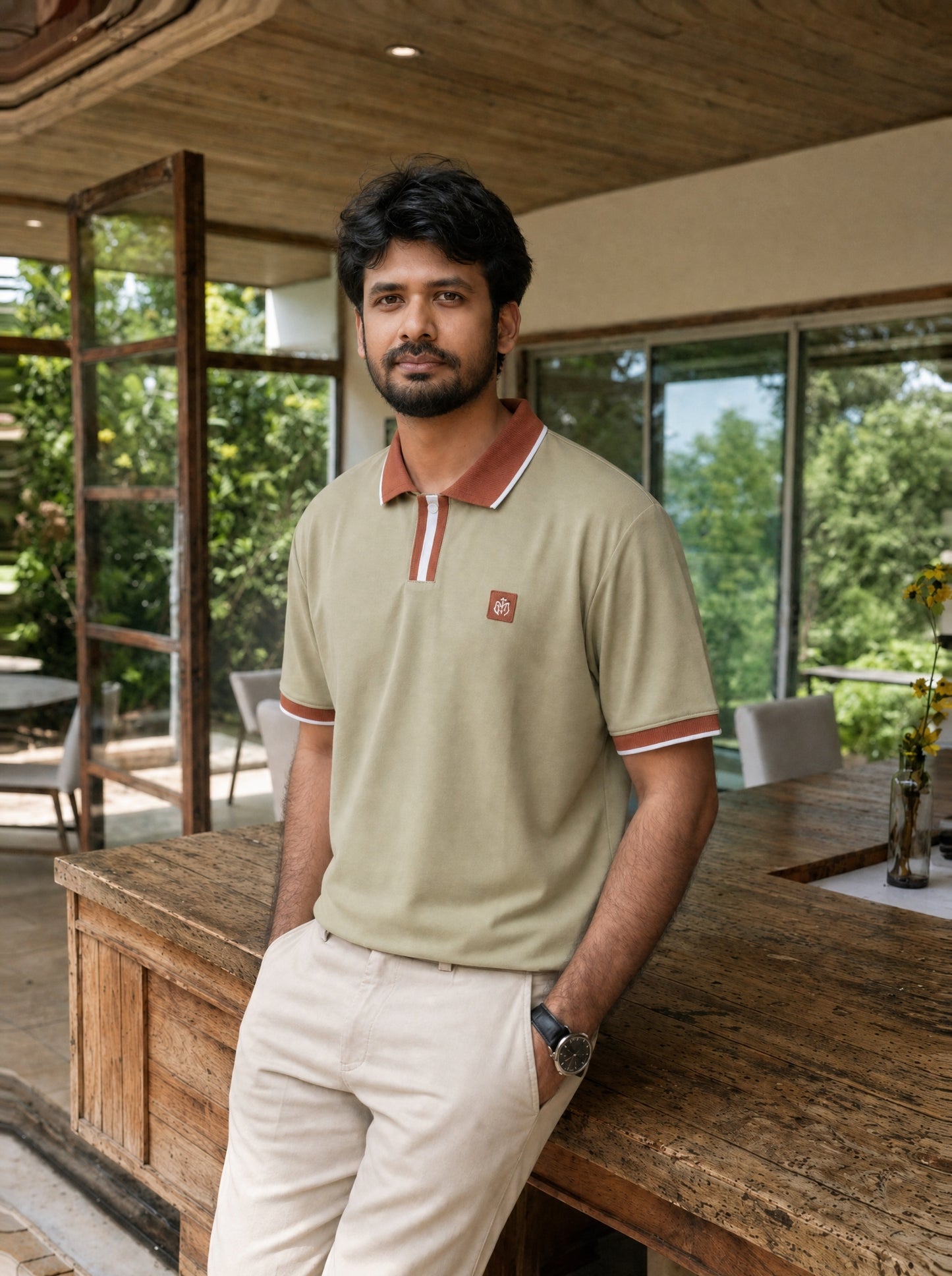 Signature Collection | Old Money Polo T-Shirt | Sage Green color