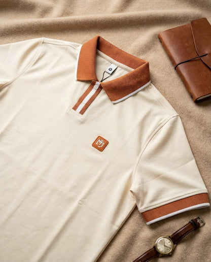 Signature Collection | Old Money Polo T-Shirt |  Cream Color