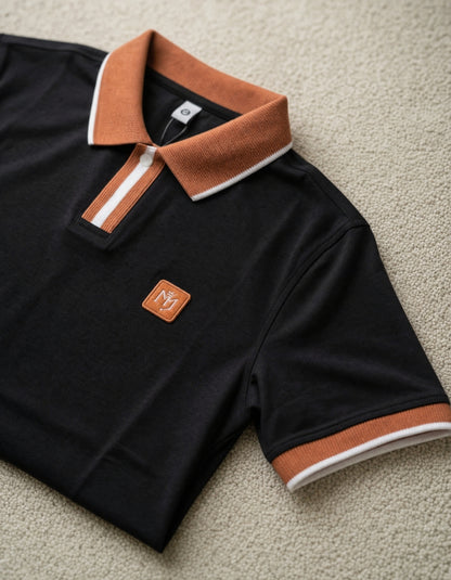 Signature Collection | Old Money Polo T-Shirt | Black color