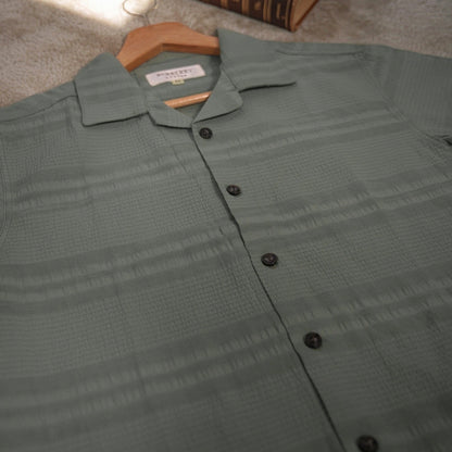Men's Cuban Collar Shirt – Premium | Light Olive | Summer Friendly Shirt