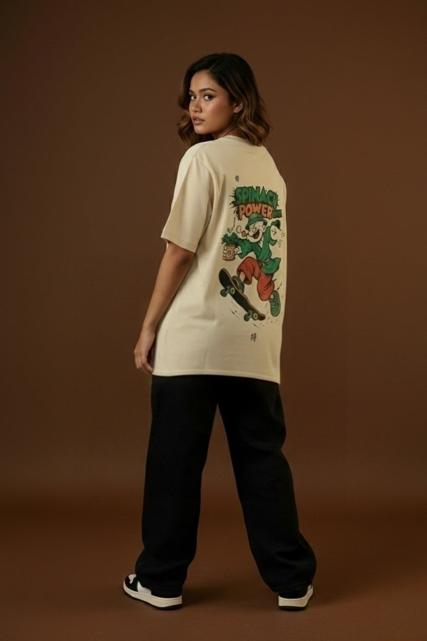 POWER | Beige | Premium Regular Relaxed Fit T-Shirt | Unisex