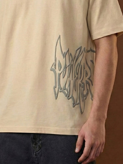 POWER | Beige | Premium Regular Relaxed Fit T-Shirt | Unisex