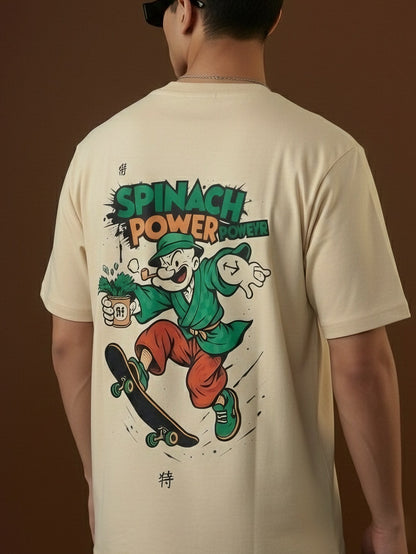 POWER | Beige | Premium Regular Relaxed Fit T-Shirt | Unisex