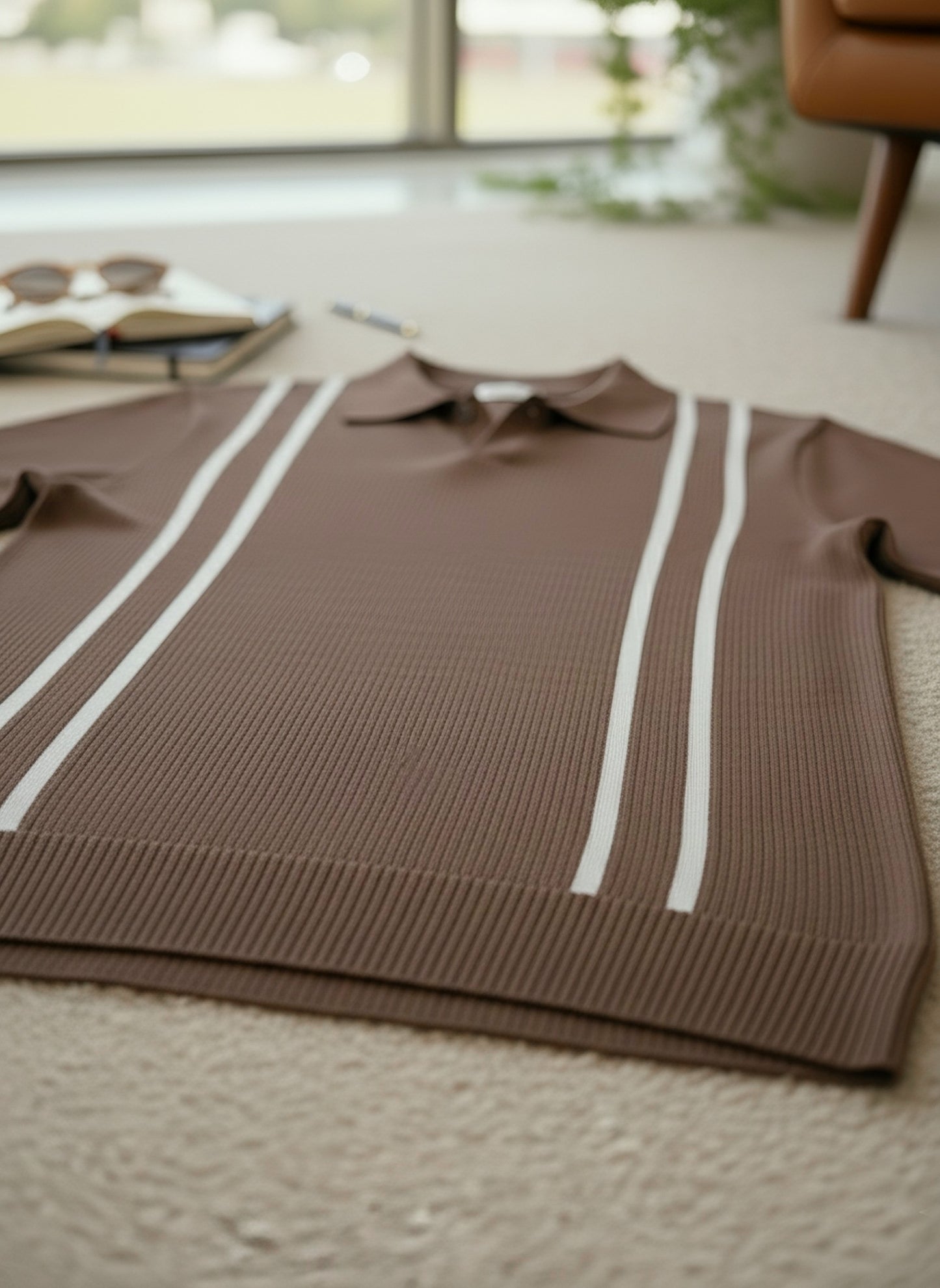 Old Money Polo T-Shirt | Chocolate Color