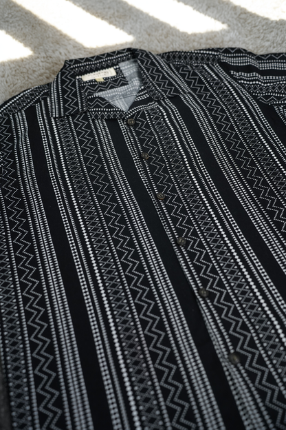 Premium Men's Cuban Collar Shirt – Black | Summer Friendly