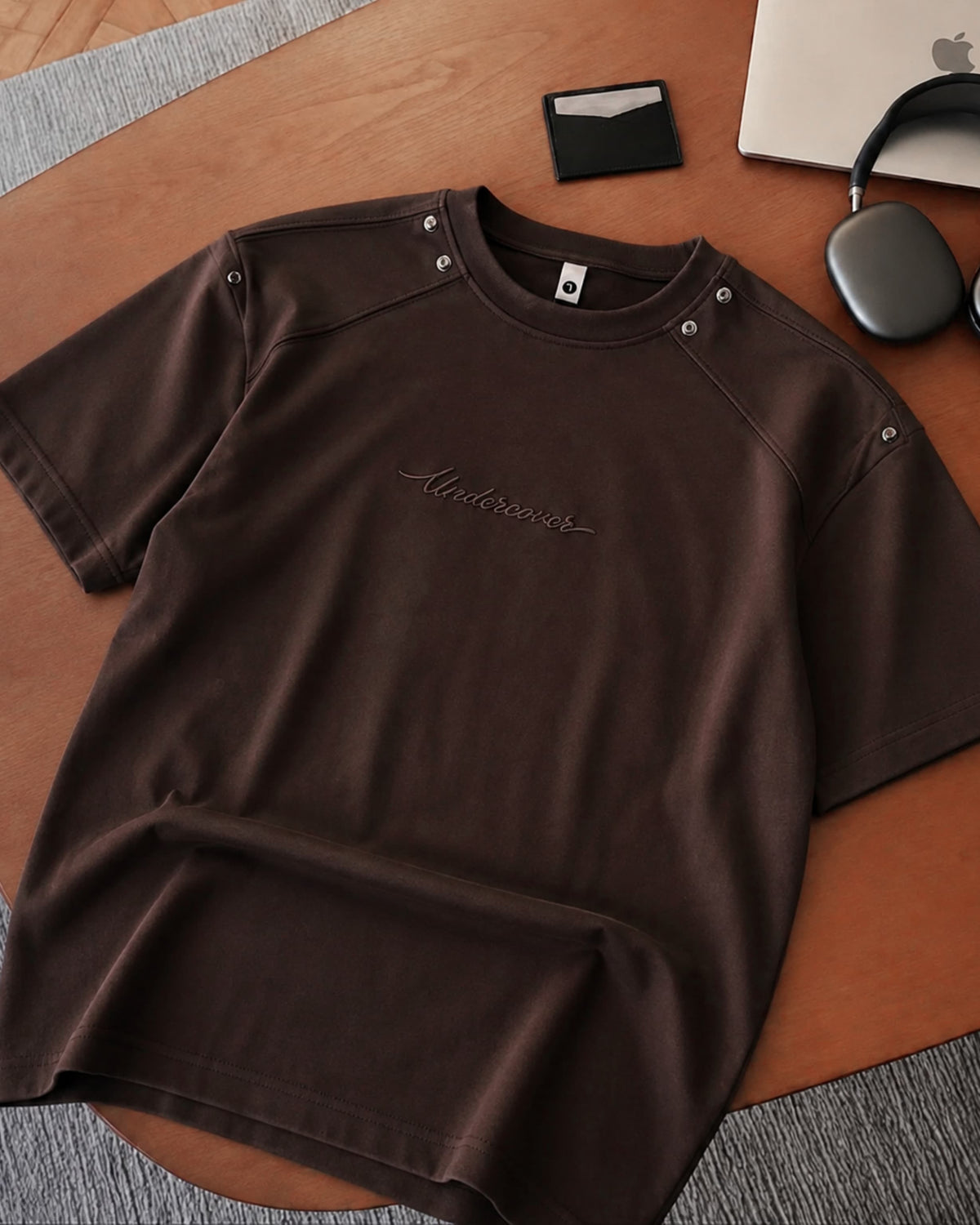 Undercover - Embroidered Structured Drop Shoulder Tee 🤎