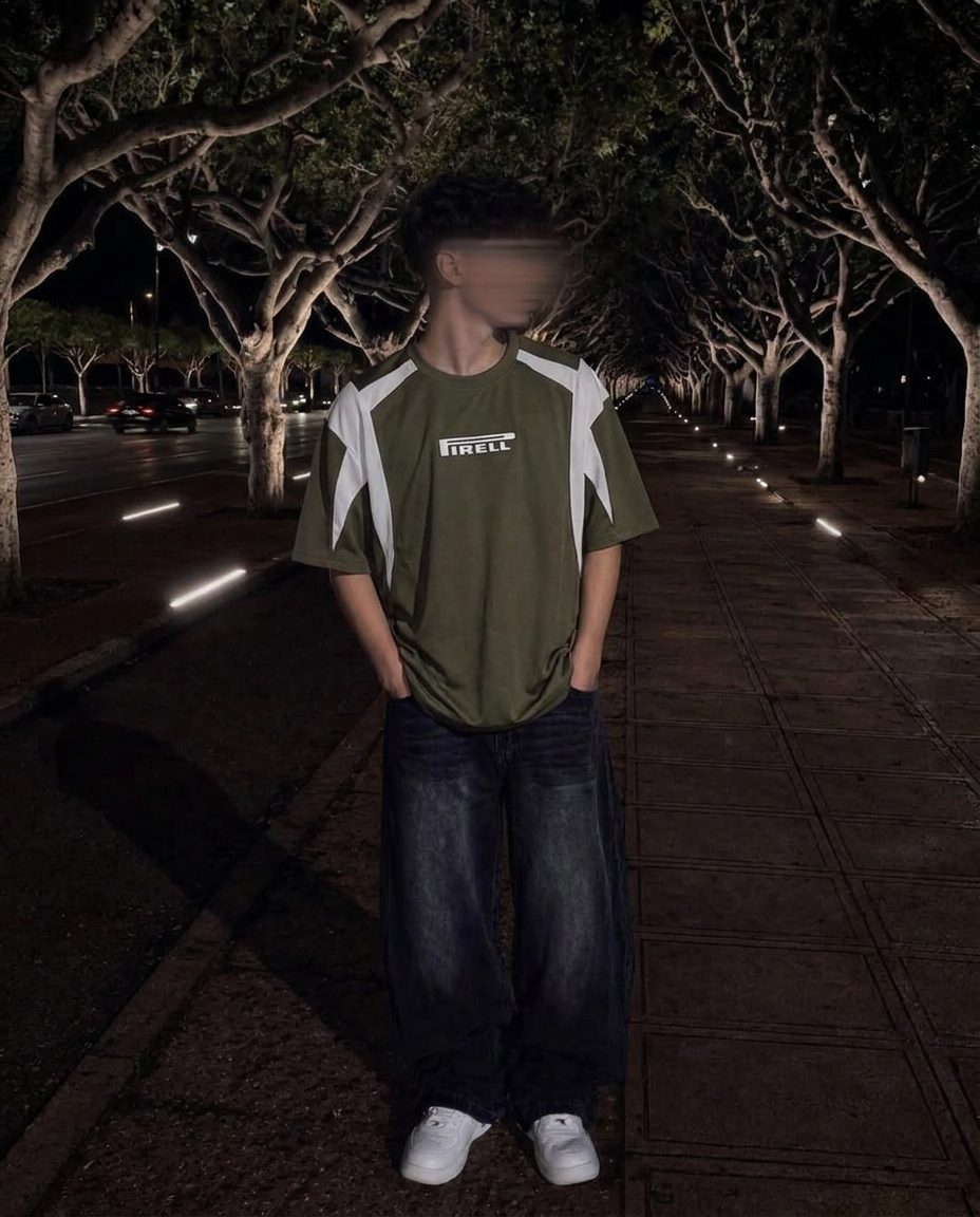 Pirelli Performance Tee | Super Soft Premium Unisex Drop Shoulder| Olive Color|