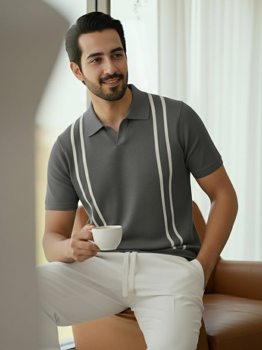 Old Money Polo T-Shirt | Ash Color